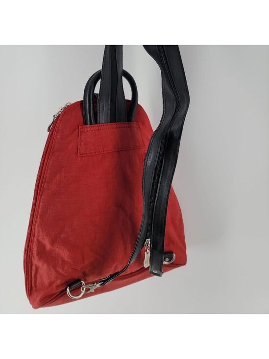 Baggallini Convertible Sling Backpack | Red Lightweight Travel Bag | Zip Strap main image 6